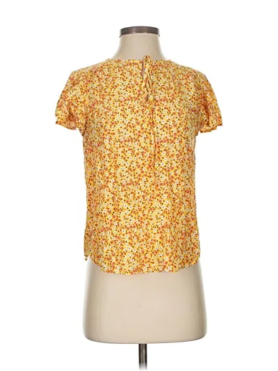 Pre-owned Draper James Short Sleeve Blouse In Yellow