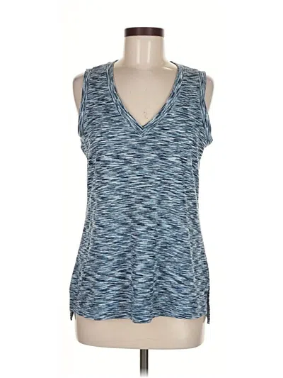 Pre-owned Liverpool Los Angeles Tank Top Blue Plunge Neckline Tops
