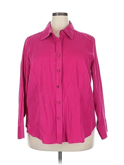Pre-owned Talbots Long Sleeve Button Down Shirt In Pink