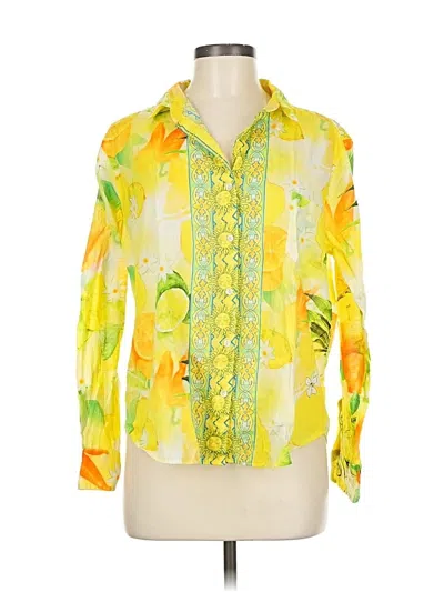 Pre-owned Calypso St Barth 3/4 Sleeve Blouse In Yellow