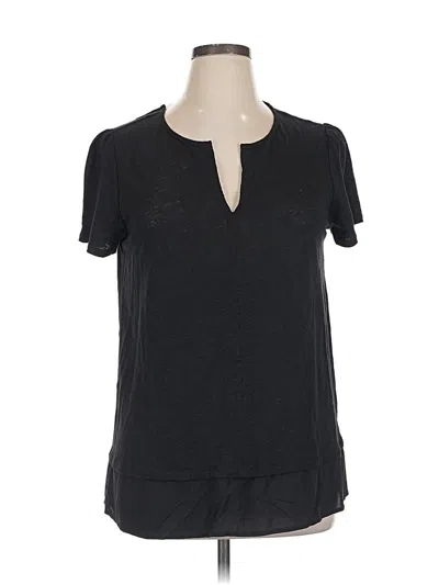 Pre-owned Sanctuary Short Sleeve Top Black Keyhole Neckline Tops