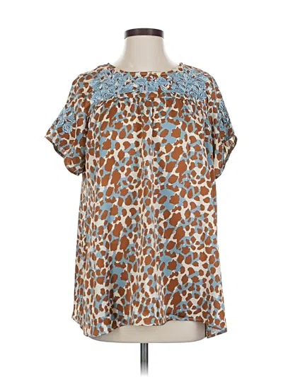 Pre-owned See And Be Seen Short Sleeve Blouse In Blue