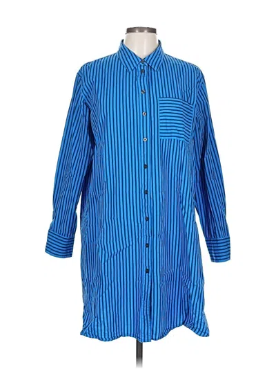 Pre-owned Draper James 3/4 Sleeve Button Down Shirt In Blue