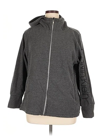 Pre-owned Calvin Klein Performance Zip Up Hoodie In Gray