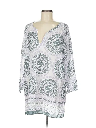 Pre-owned Calypso St Barth 3/4 Sleeve Blouse In White