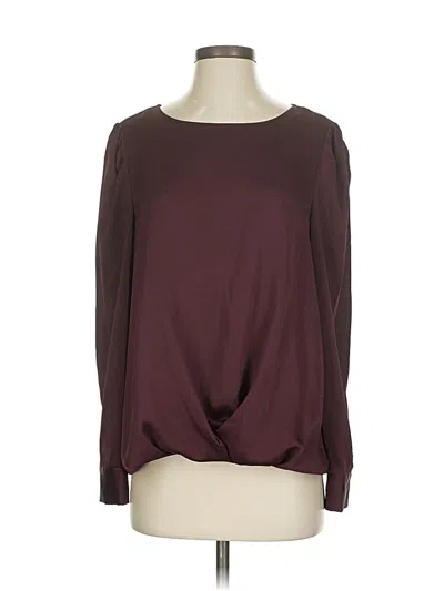 Pre-owned Vince Camuto Long Sleeve Top Burgundy Boatneck Tops