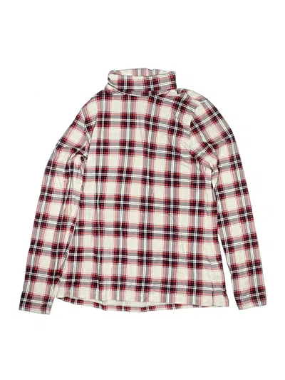 Pre-owned Lands' End Kids'  Long Sleeve Turtleneck In Burgundy