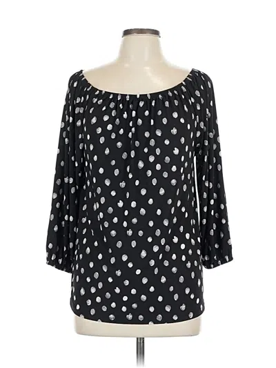 Pre-owned Anne Klein 3/4 Sleeve Blouse In Black