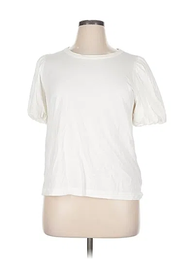 Pre-owned Ann Taylor Loft Short Sleeve T-shirt In White