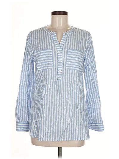 Pre-owned Talbots Long Sleeve Blouse In Blue