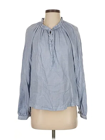Pre-owned Cloth & Stone Long Sleeve Blouse In Blue