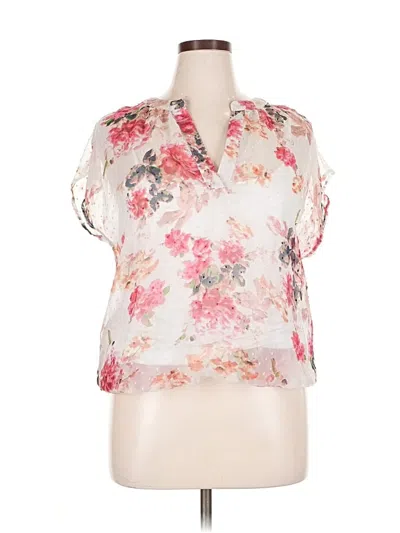 Pre-owned Roz & Ali Sleeveless Blouse In White