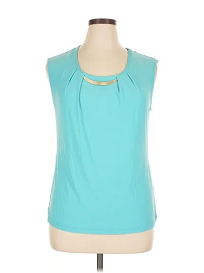 Pre-owned Roz & Ali Sleeveless Blouse In Blue