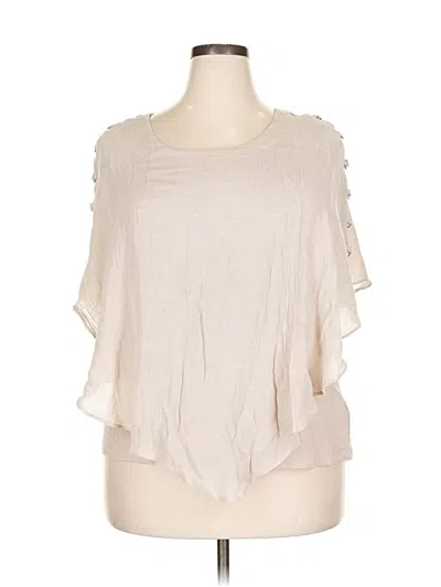 Pre-owned Jm Collection Short Sleeve Blouse In Brown