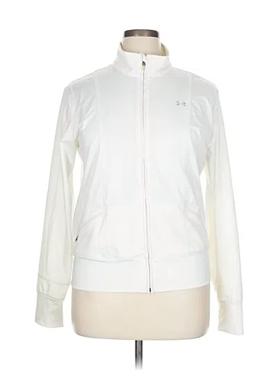 Pre-owned Under Armour Zip Up Hoodie In White