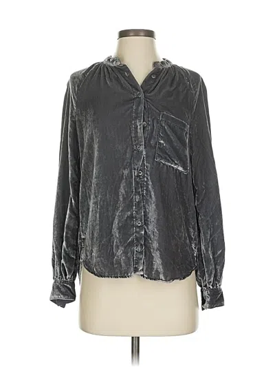 Pre-owned Pilcro Long Sleeve Blouse In Silver