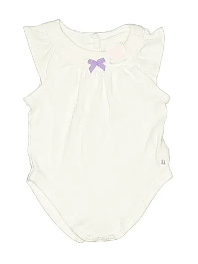 Pre-owned Janie And Jack Babies' Short Sleeve Onesie In White
