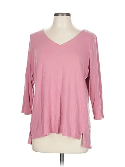 Pre-owned Jjill 3/4 Sleeve T-shirt In Pink