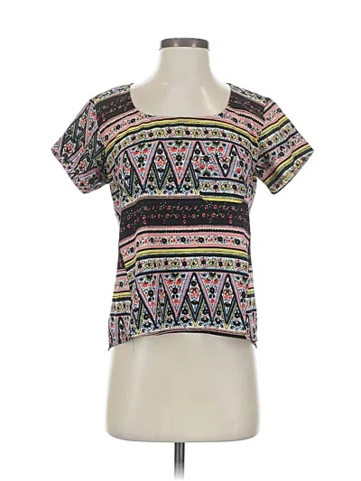 Pre-owned H.i.p. Happening In The Present Short Sleeve Top Pink Square Neckline Tops