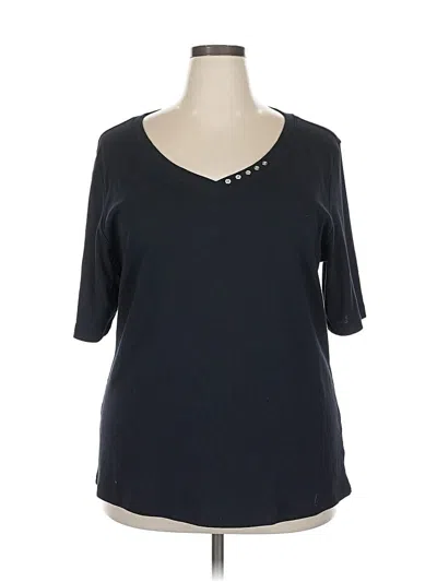 Pre-owned Karen Scott 3/4 Sleeve T-shirt In Black