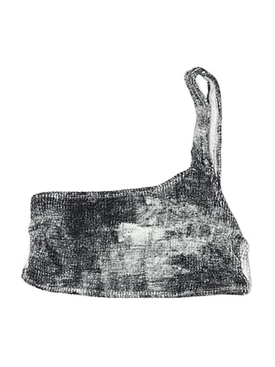 Pre-owned Good American Swimsuit Top Gray Swimwear