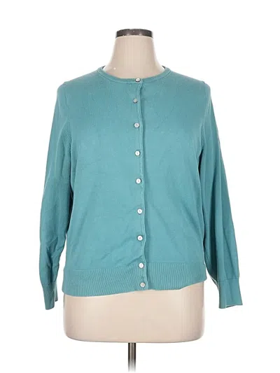 Pre-owned Lands' End Cardigan Sweater In Blue