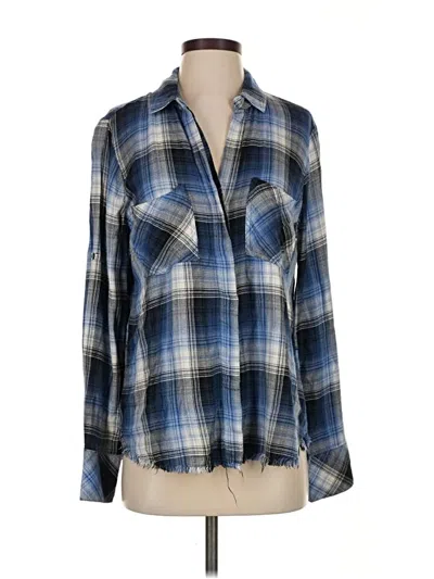 Pre-owned Bella Dahl Long Sleeve Blouse In Blue