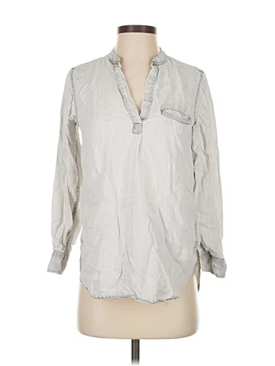 Pre-owned Gap 3/4 Sleeve Button Down Shirt In Gray