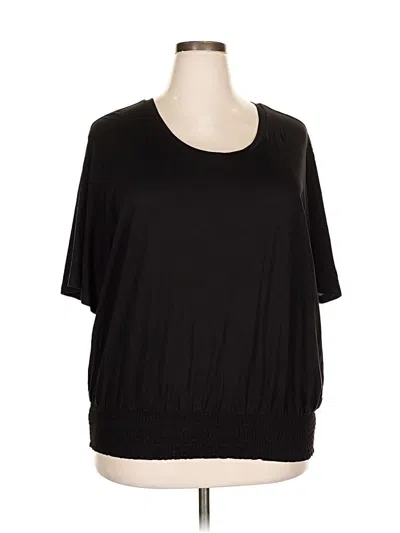 Michael Michael Kors Short Sleeve Top Black Scoop Neck Tops In Black