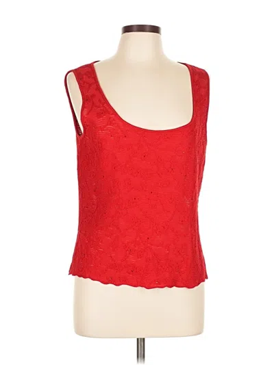 Pre-owned St John Tank Top Red Square Neckline Tops