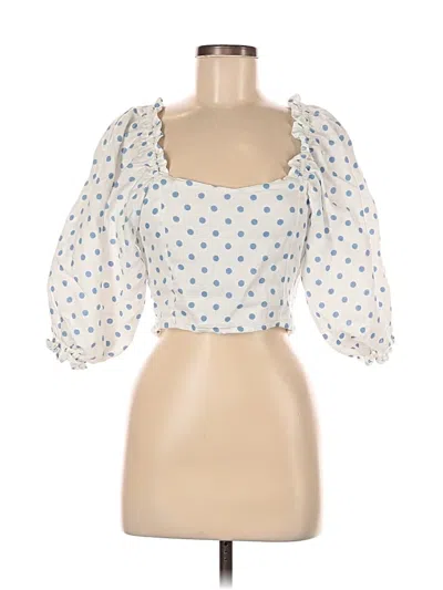 Pre-owned Faithfull The Brand 3/4 Sleeve Blouse In White