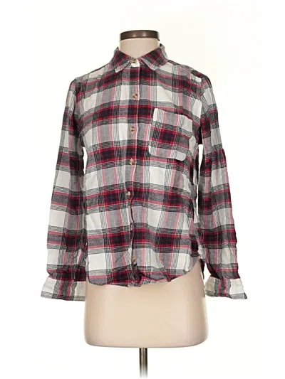 Pre-owned Abercrombie & Fitch Long Sleeve Button Down Shirt In Silver