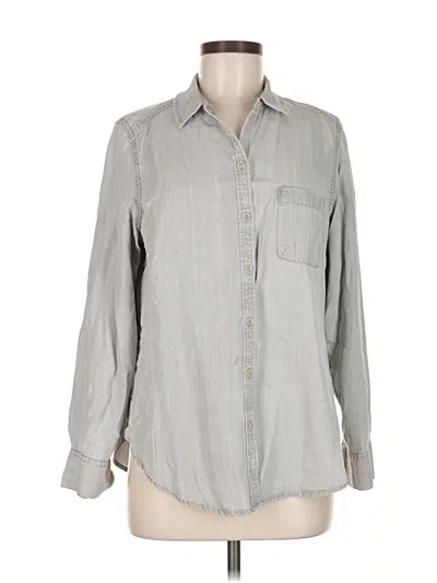 Pre-owned Foxcroft Long Sleeve Button Down Shirt In Gray