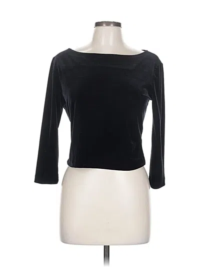 Pre-owned Abs Allen Schwartz 3/4 Sleeve Top Black Boatneck Tops