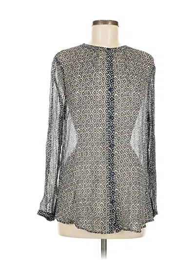 Pre-owned Lucky Brand Long Sleeve Blouse In Gray