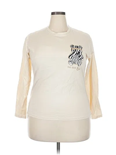 Pre-owned Unbranded 3/4 Sleeve T-shirt In White