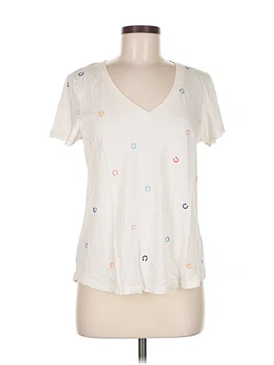 Pre-owned Ann Taylor Loft Short Sleeve T-shirt In White