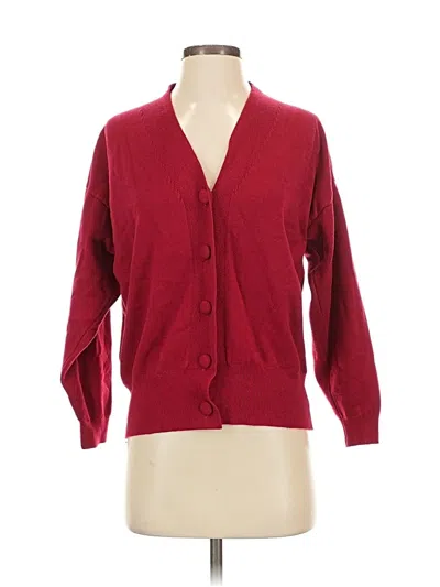 Pre-owned Fashion Cardigan Sweater In Burgundy