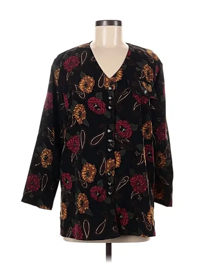 Pre-owned California Krush 3/4 Sleeve Blouse In Black