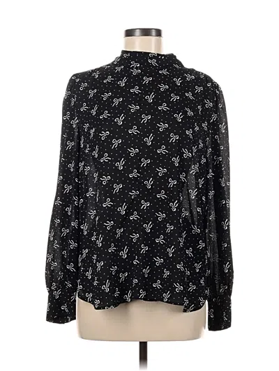 Pre-owned Ann Taylor Loft Long Sleeve Blouse In Black