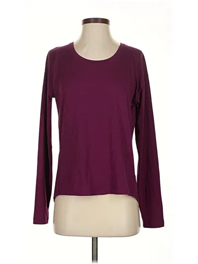 Pre-owned Athleta Long Sleeve T-shirt In Burgundy