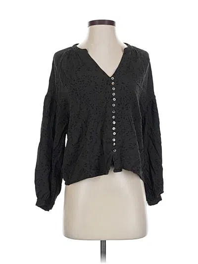 Pre-owned Z Supply Long Sleeve Blouse In Black