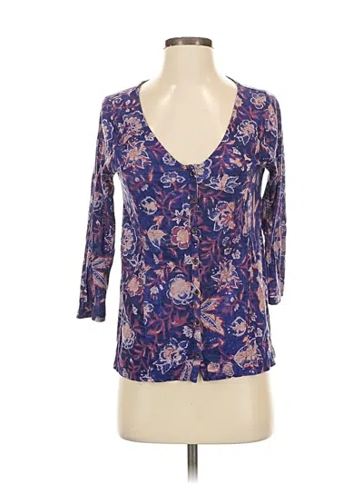 Pre-owned Lucky Brand 3/4 Sleeve Blouse In Purple