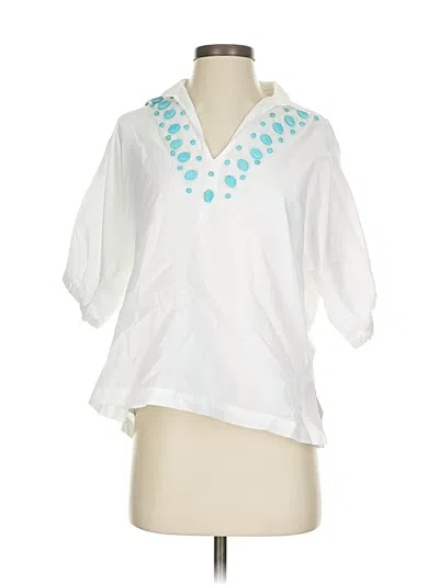 Emily Mccarthy 3/4 Sleeve Blouse In Blue