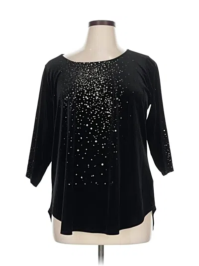 Pre-owned Karen Kane 3/4 Sleeve Blouse In Black