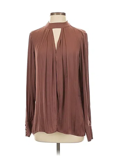 Pre-owned Parker Long Sleeve Blouse In Brown