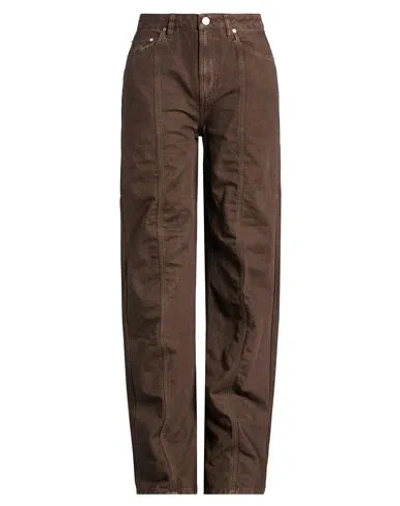 Jordan X Cactus Jack Woman Pants Chocolate Brown Size 10 Cotton In Brown