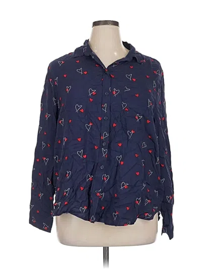 Pre-owned Beachlunchlounge 3/4 Sleeve Blouse In Blue