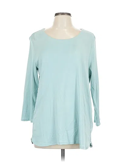 Pre-owned Jjill 3/4 Sleeve T-shirt In Blue