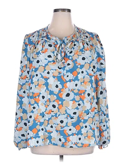 Pre-owned Joie Long Sleeve Blouse In Blue